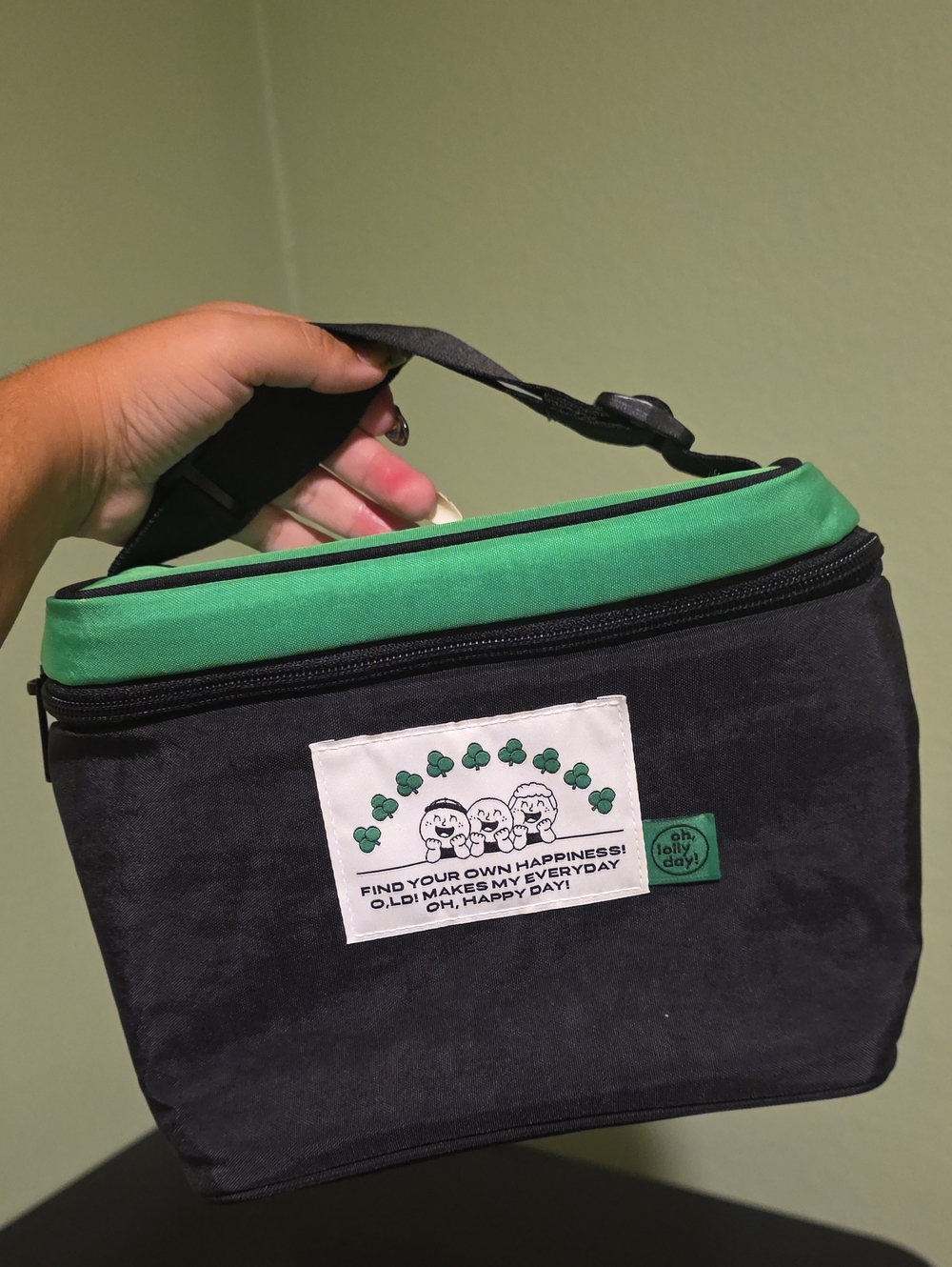 Green & Black Insulated Lunch Bag